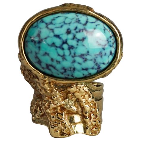 yves saint laurent stone turquoise|Ysl Arty Ring for sale .